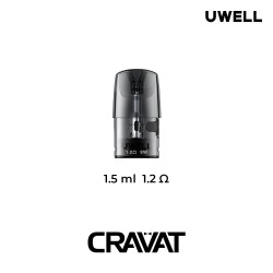 Uwell Cravat Kartuş 1.5ml 1.2Ω, Şeffaf Siyah Yedek Coil