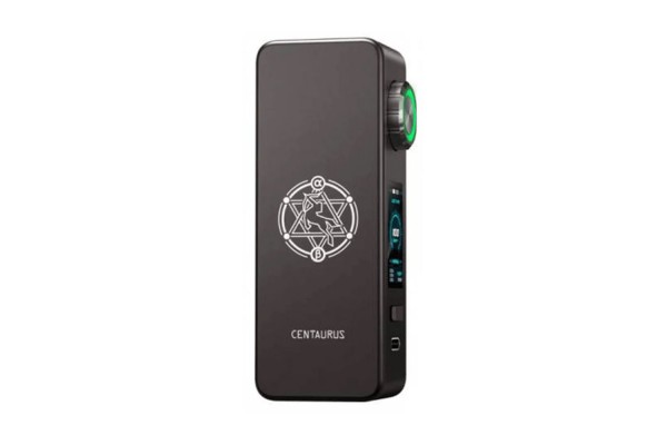 Lost Vape Centaurus M100 Mod Siyah, Alfa sembollü, kompakt elektronik sigara